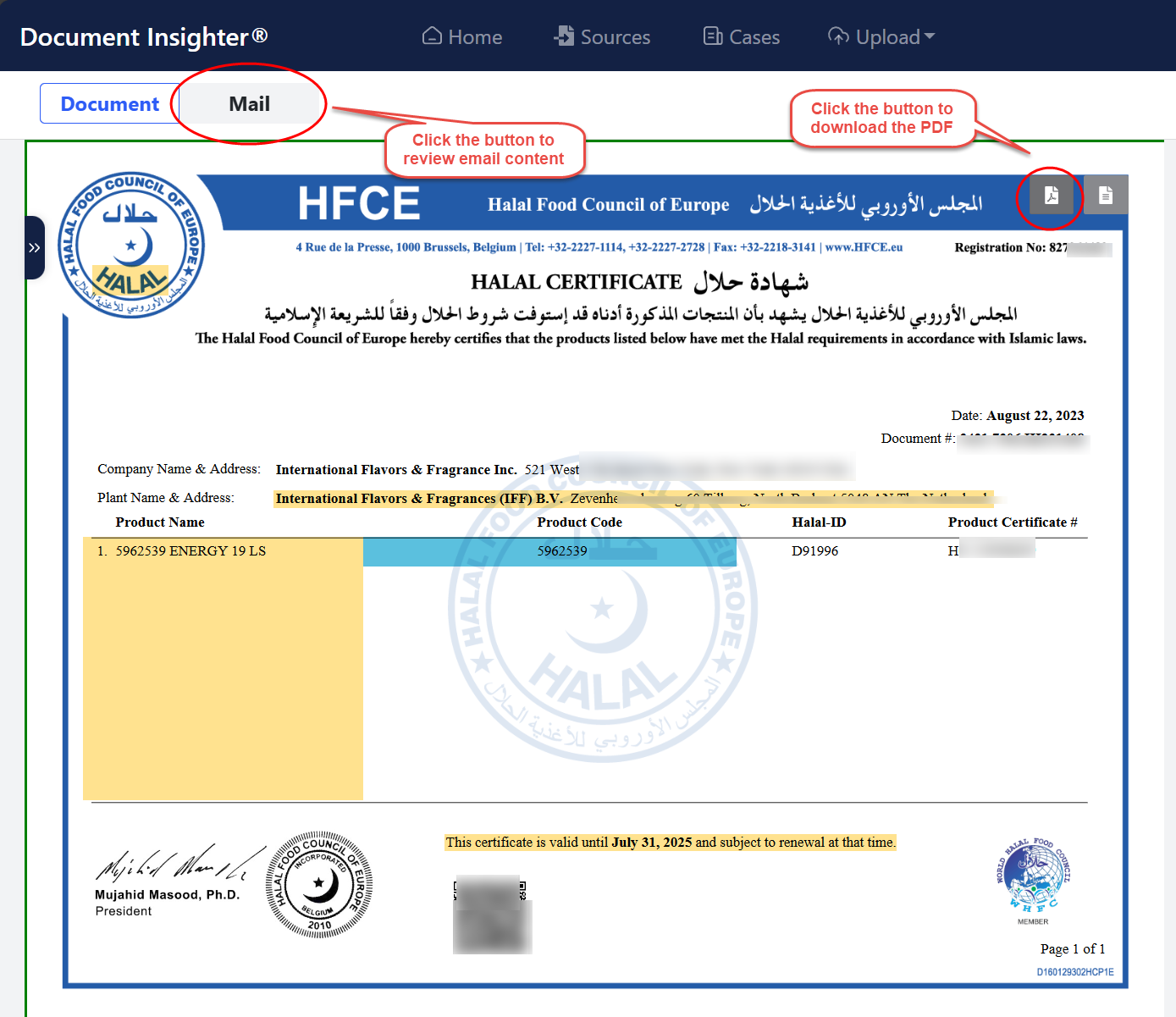 Document Review Page